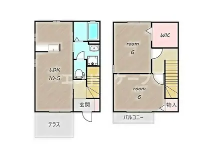 エル古城 I/II/IIIIII(2LDK/1階)の間取り写真
