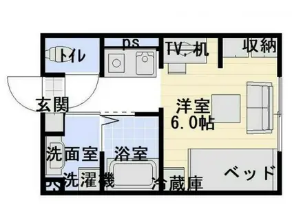 コンフォートハウス(ワンルーム/1階)の間取り写真