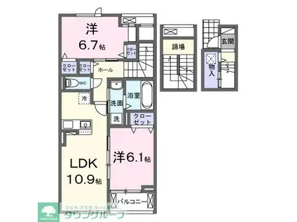 プルプレア(2LDK/3階)の間取り写真