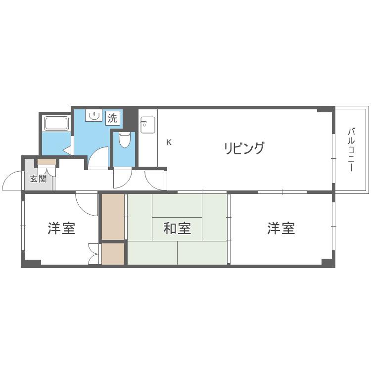 リバーハイム昇栄(3LDK/4階)の間取り写真