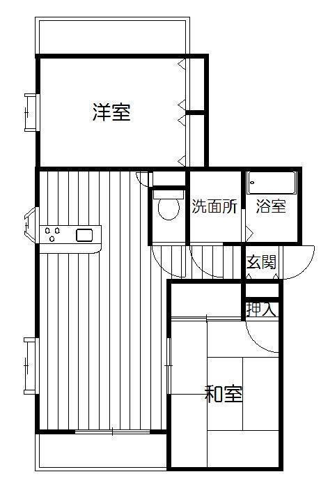 アヴァンセ八幡(2LDK/2階)の間取り写真
