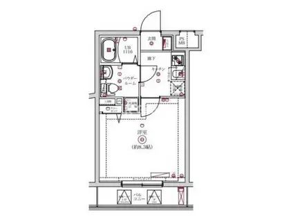 レンティーヴァ綾瀬(1K/2階)の間取り写真