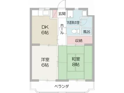 シーザーズパレス(2DK/2階)の間取り写真