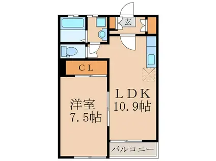 NハウスII(1LDK/1階)の間取り写真