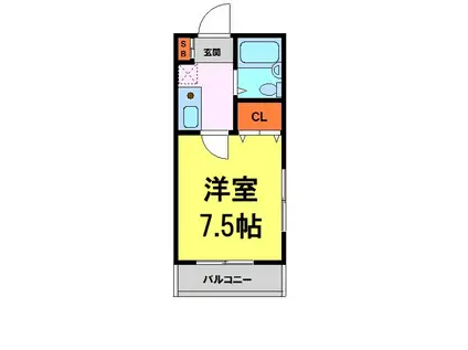 レイクハイツ(1K/3階)の間取り写真