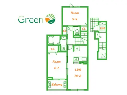 HI-ROSETTA B(2LDK/2階)の間取り写真