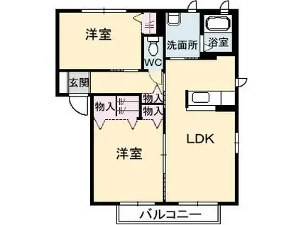 シャーメゾン岩鼻(2LDK/1階)の間取り写真