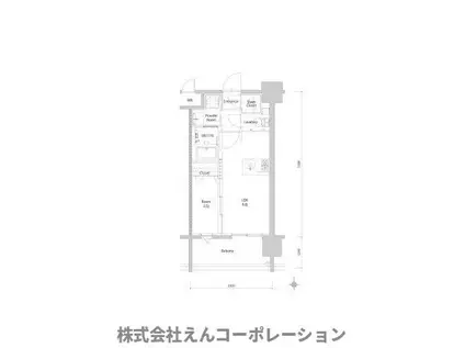 エンクレスト博多PARKSIDE(1LDK/12階)の間取り写真