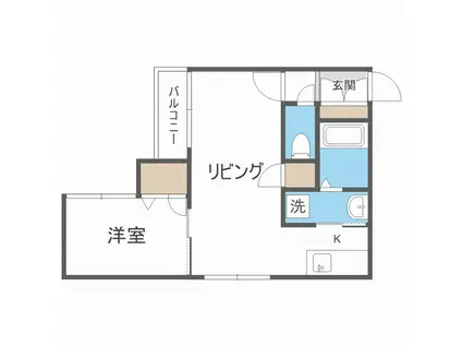 レジデンス学園前(1LDK/2階)の間取り写真