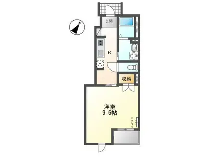 ハイム ルーエ(1K/1階)の間取り写真