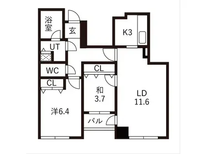 ネクサスシーサイド百道3号棟(2LDK/4階)の間取り写真
