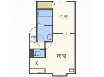 WEALTHY A(1LDK/2階)の間取り写真