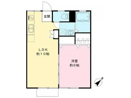 和光ハイツ(1LDK/1階)の間取り写真