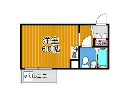ドムス河内長野(ワンルーム/5階)の間取り写真