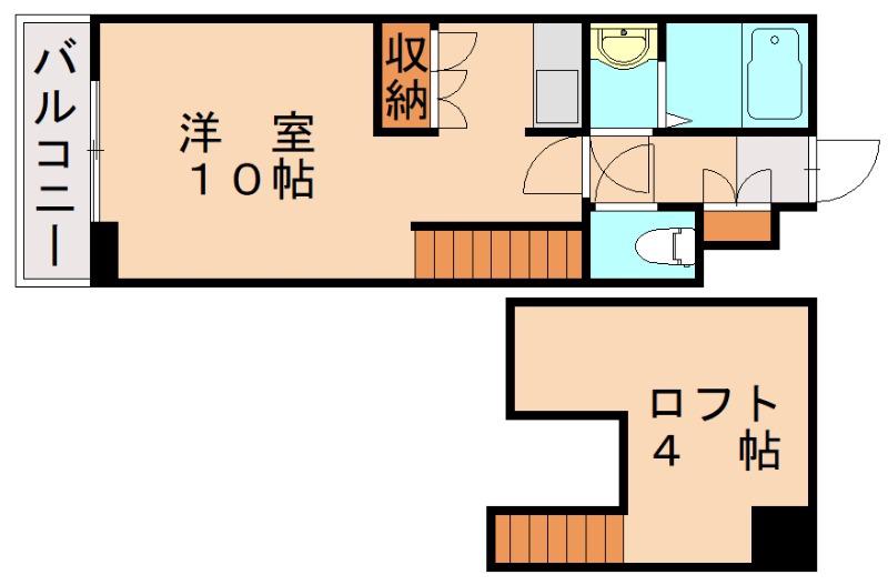 オークヒルズ高宮(ワンルーム/2階)の間取り写真