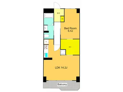 東亜パークサイドキャッスル大森(1LDK/5階)の間取り写真