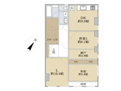 橘ビル(2SLDK/2階)の間取り写真