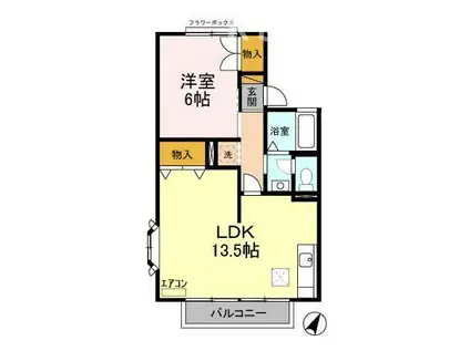 セジュールYKII(1LDK/1階)の間取り写真