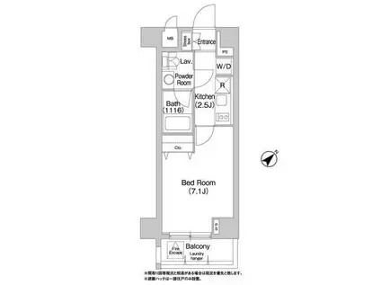コンフォリア豊洲(1K/8階)の間取り写真