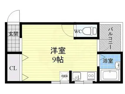 サガノハイツ(ワンルーム/2階)の間取り写真