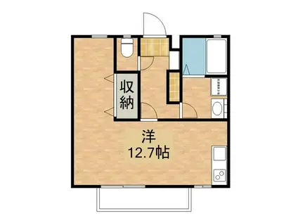 コーポ大手(1K/2階)の間取り写真