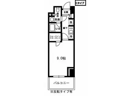レジディア杉並方南町(1K/3階)の間取り写真