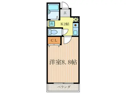 パレスCORE15(1K/4階)の間取り写真