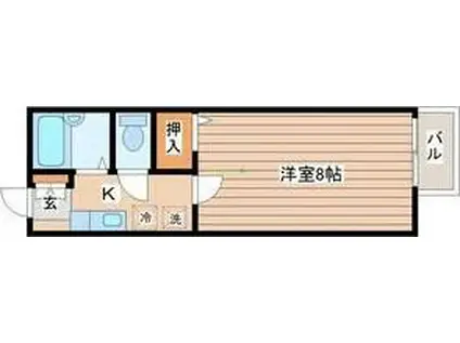 ノーブルパーク(1K/2階)の間取り写真