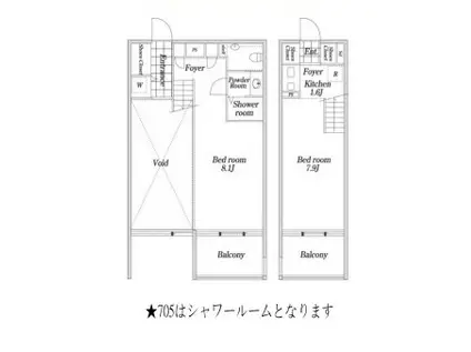 KDX大伝馬レジデンス(1LDK/7階)の間取り写真