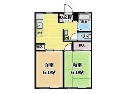 マイポートクレイン(2DK/2階)の間取り写真