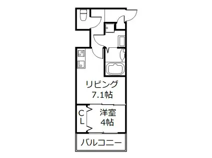 W.O.B.KYOBASHI(1LDK/7階)の間取り写真