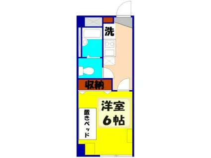 つくばエクスプレス 八潮駅 徒歩6分 4階建 築20年(1K/3階)の間取り写真