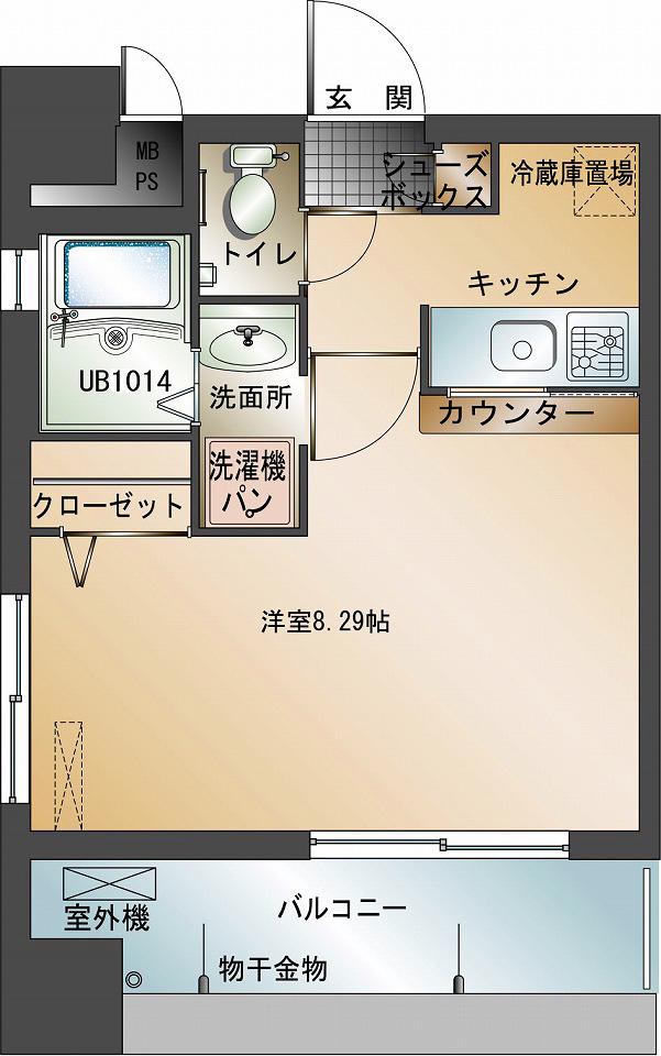 エンクレスト吉塚(1K/6階)の間取り写真