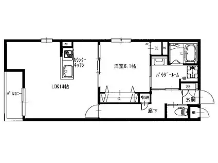 COMFY COURT五条西洞院(1LDK/2階)の間取り写真