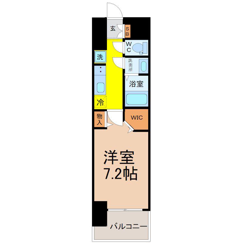 パルティール笠寺(1K/9階)の間取り写真