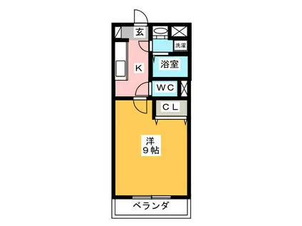 CYNTHIA山下(1K/2階)の間取り写真