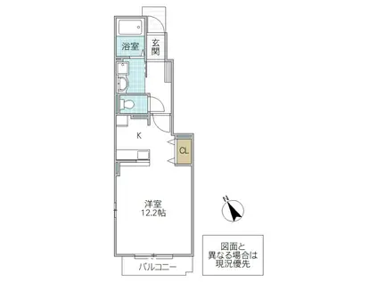 PATIO千波(ワンルーム/1階)の間取り写真