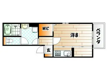 コードペルソン(1K/1階)の間取り写真