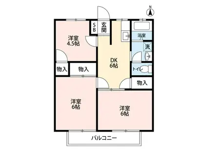 ハイツ中込2(3DK/1階)の間取り写真