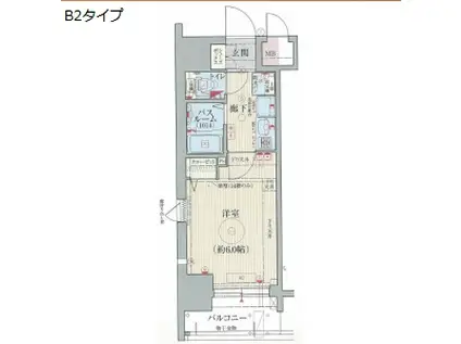 エステムコート難波センチュリオ(1K/13階)の間取り写真