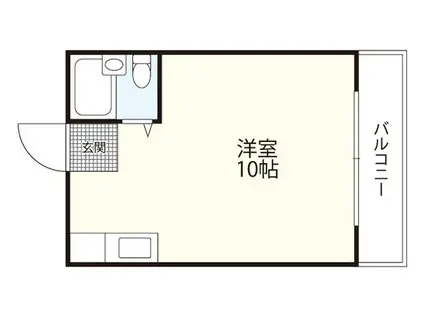 クルベットII(ワンルーム/1階)の間取り写真