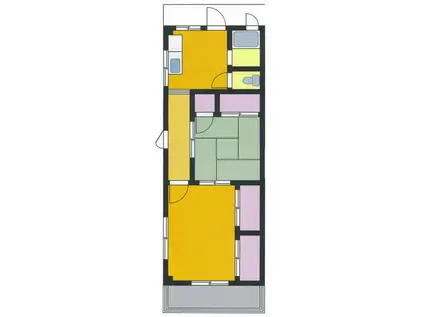 西牧ビル(2DK/3階)の間取り写真