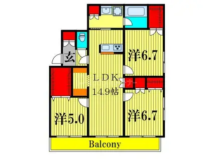 GRAND LUMIERE(3LDK/3階)の間取り写真