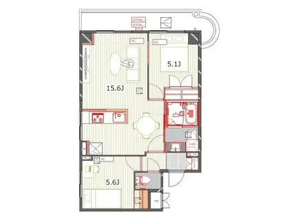 コスモリード大森(2LDK/7階)の間取り写真