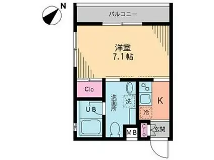 ルソール初台(1K/2階)の間取り写真