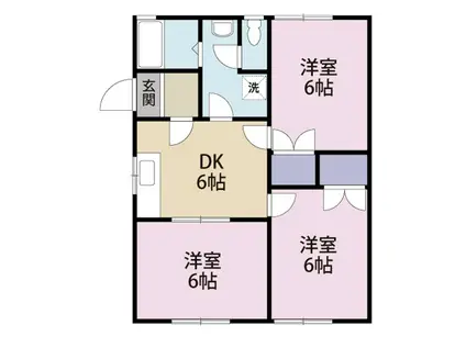 ベルヴィラージュ渋谷(3DK/2階)の間取り写真