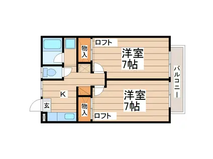 スイートピー国見(2K/1階)の間取り写真