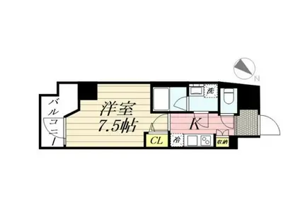 グランパセオ麻布十番(1K/8階)の間取り写真