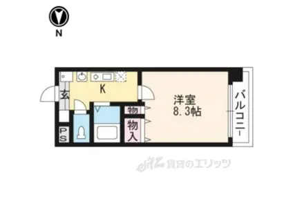 ハウスセゾン御所南(1K/11階)の間取り写真