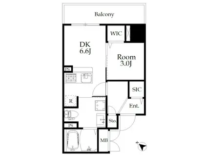 CASA MARIPOSA(1DK/5階)の間取り写真